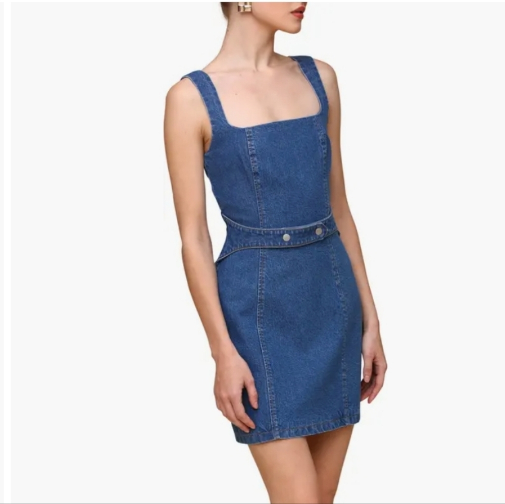 NWT AVEC LES FILLES denim Corset Mini Dress Blue Jeans Revolve Boho Spell Xs